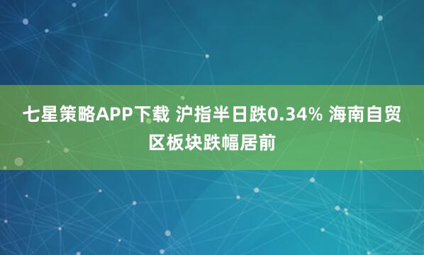 七星策略APP下载 沪指半日跌0.34% 海南自贸区板块跌幅居前